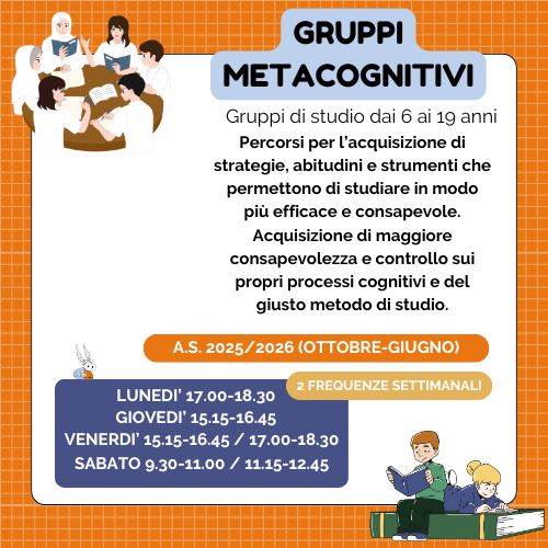 Gruppo metacognitivo Annuale 2025/2026 - 2 frequenze settimanali